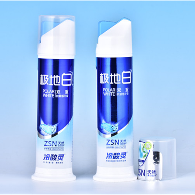 100ml Pump Bottle Toothpaste Packaging Tube Empty Plastic Airless Tube ...