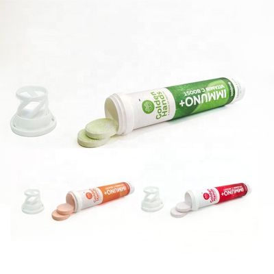 Buy Customize Plastic Effervescent Tablet Tubes with Desiccant Cover and Customized Color online manufacture