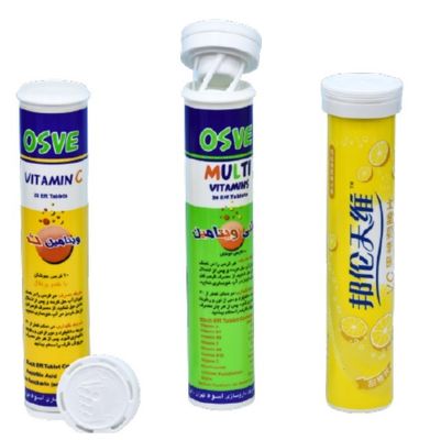Buy Effervescent Vitamin Tablet Bottles in White Plastic with Spiral Cap and Desiccant online manufacture