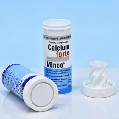 Portable Medicine Effervescent Tablet Plastic Tube with Desiccant Caps As Picture