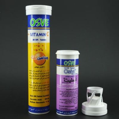 Product PP Plastic Effervescent Tablet Tube with Desiccant Cover and Customize Logo
