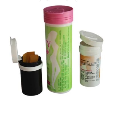 Buy Custom White Effervescent Tube With Desiccant Stopper For Vitamin C Tablets OEM Tubes online manufacture