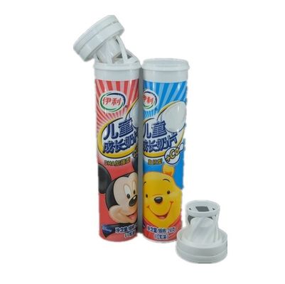 Buy Custom Printed Childproof Plastic Tubes for Long White Effervescent Tablet Packaging online manufacture