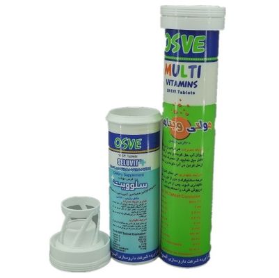 Buy Food Grade PP Plastic Effervescent Tablet Tube with Desiccant Cover and Custom Print online manufacture