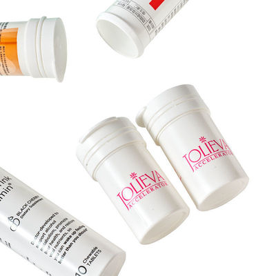 OEM Effervescent Tablet Container White Straight Print Custom Tube with Desiccant Cap