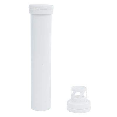 PP Material Customized White Plastic Effervescent Tablet Tube Bottle With Discant Cap