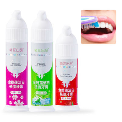 Low MOQ Press Pump Toothpaste for Adults Herbal Ingredient and Dry Offset Printing