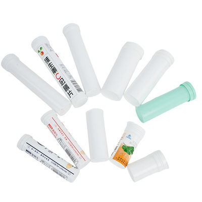 6 Colors Print Custom Logo White PP Effervescent Tablet Container with Desiccant Cap