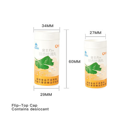 PP Tubes with Flip Top lids for the packaging of effervescent tablets color customized