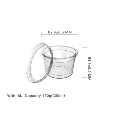 130g PP Clear Cup Single Wall Injection Molding with Lid Eco-friendly and Recyclable