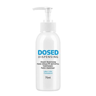 Dosed Dispensing Food Grade PP Bottle Toothpaste Pump Dispenser Label Color Customized 75ml